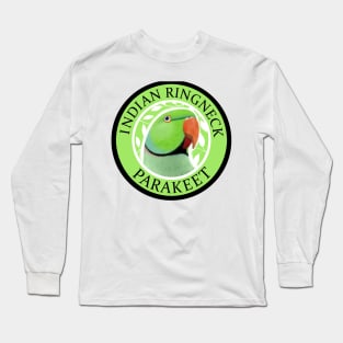 Indian Ring-Neck Parrot (Green) Long Sleeve T-Shirt